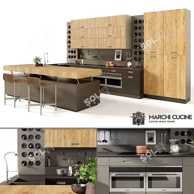 Lab 40: Stylish Kitchen by Marchi Cucine 3D model image 1