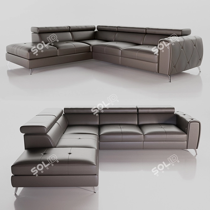 GALA Camelia: Stylish Corner Sofa with Sleeping Function 3D model image 1