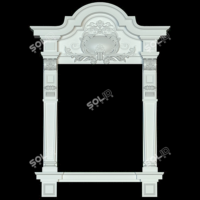 Elegant Window Frame 3D model image 1