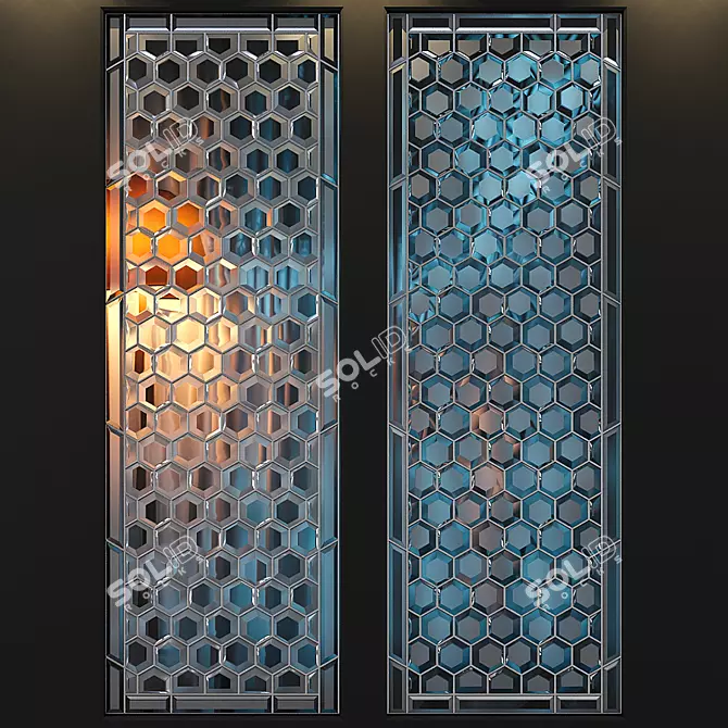 Colorful Stained Glass Set 3D model image 1