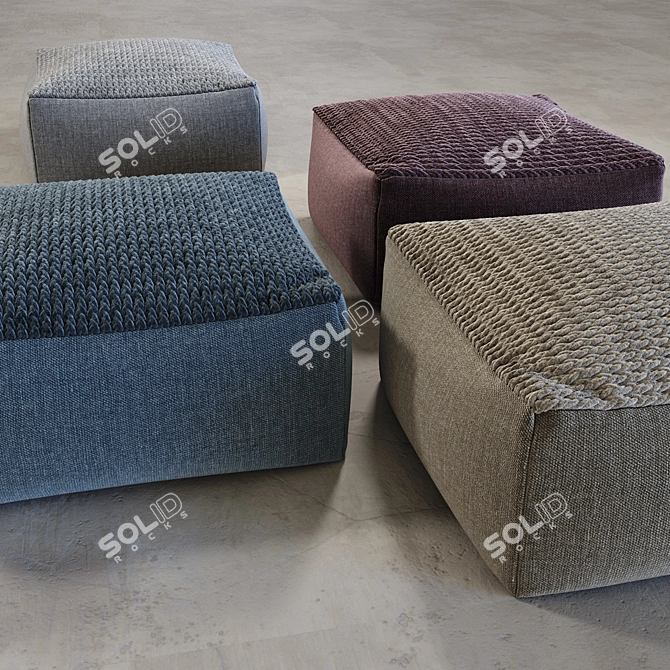 Adjustable Knit Pouf 3D model image 2