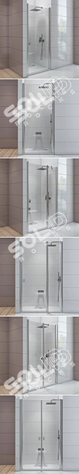 Ravak Chrome Shower Doors - Sleek and Stylish 3D model image 2