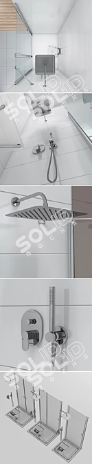 Ravak Chrome Shower Doors - Sleek and Stylish 3D model image 3