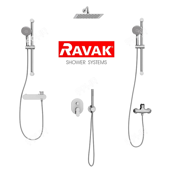 Ravak Set 02: Complete Shower System 3D model image 1