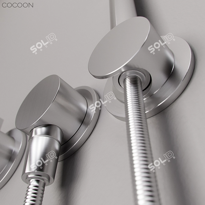 Stainless Steel COCOON Bathroom Faucet 3D model image 2