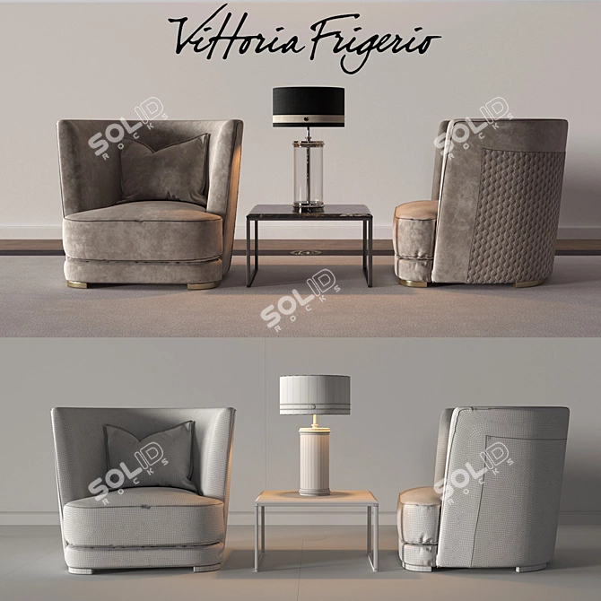 Vittoria Frigerio Part2: Greppi High Chair & Side Table 3D model image 1