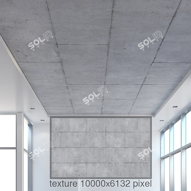 Seamless Concrete Ceiling Kit 3D model image 3