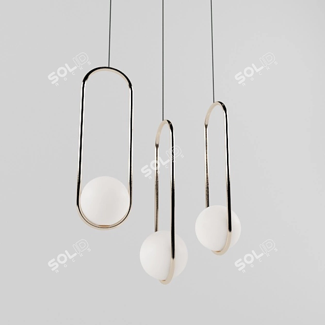 Contemporary Ceiling Light Fixture 3D model image 2