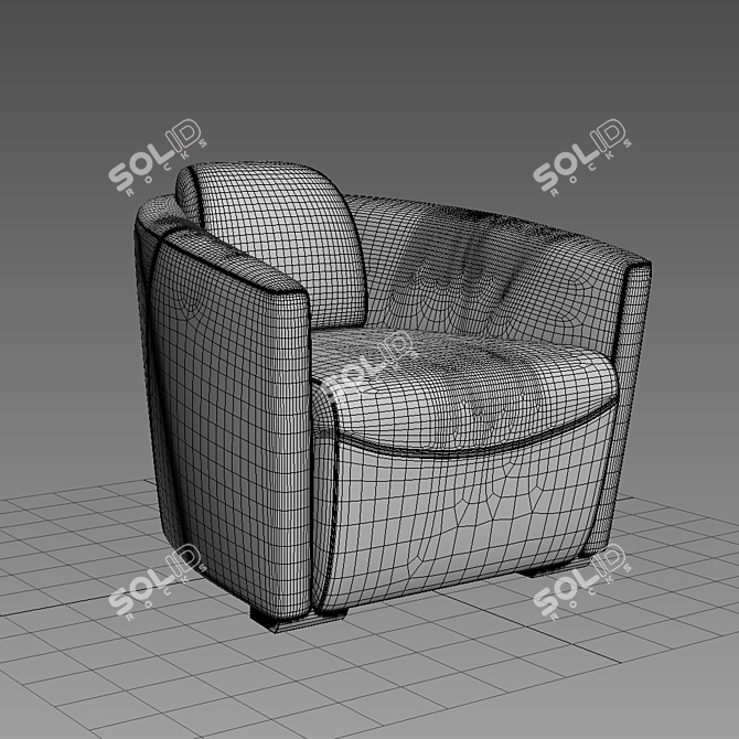 Sleek Leather Rocket Chair 3D model image 3