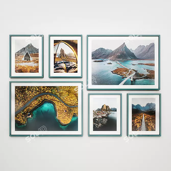 Norwegian Landscapes: Frame Sizes 1200x900mm, 900x700mm, 700x550mm 3D model image 1