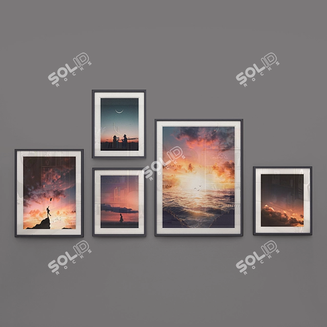 Romantic Sunset Photo Set 3D model image 1