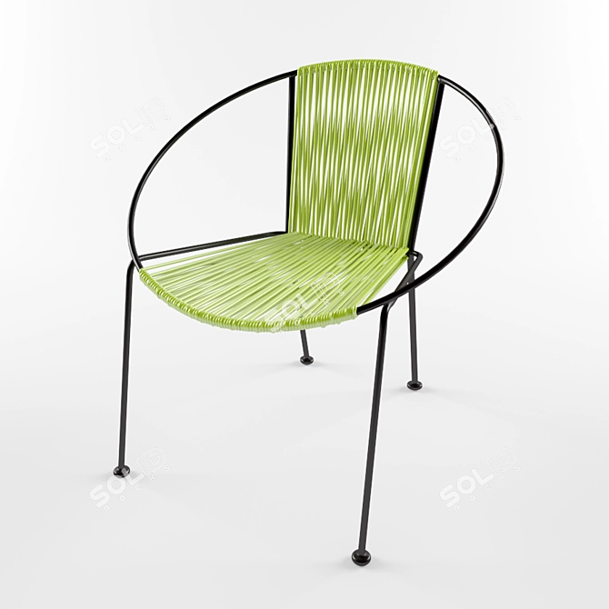 Modern Metal Hoop Chair 3D model image 2