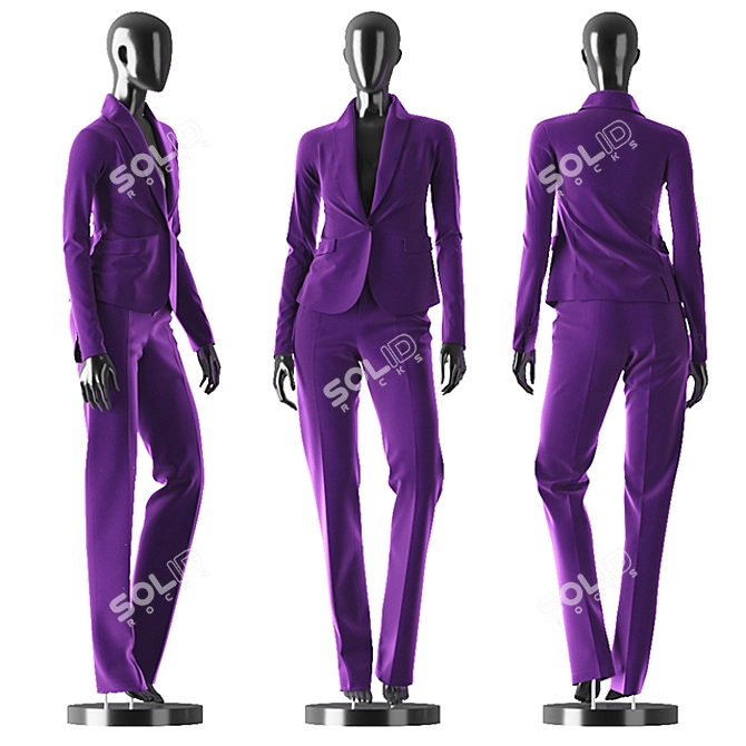 Elegant Purple Suit for Women 3D model image 1