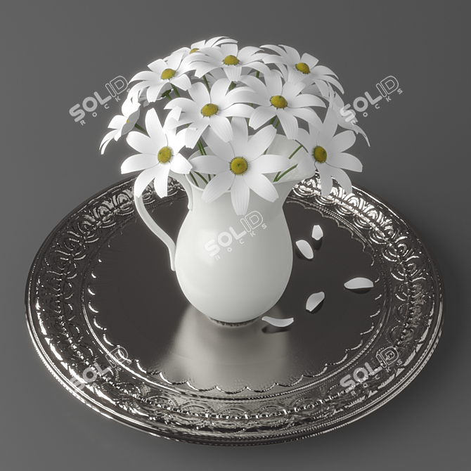 Floral Chic Decor Set 3D model image 1