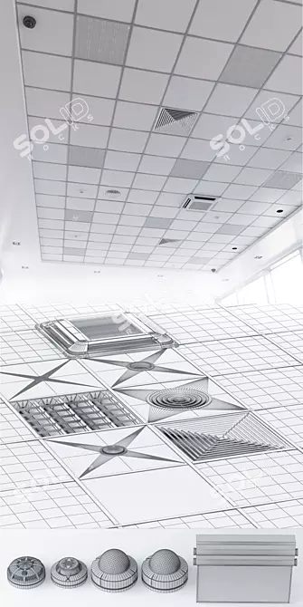 Title: Armstrong Ceiling System Elements 3D model image 3