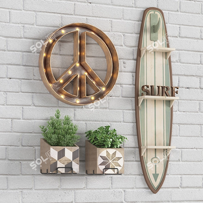 Title: Teen Room Decor Set 3D model image 1