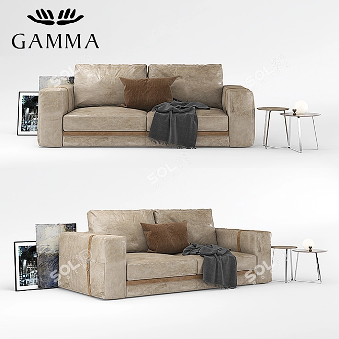 Vintage Leather Richmond Sofas 3D model image 1