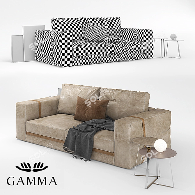 Vintage Leather Richmond Sofas 3D model image 2