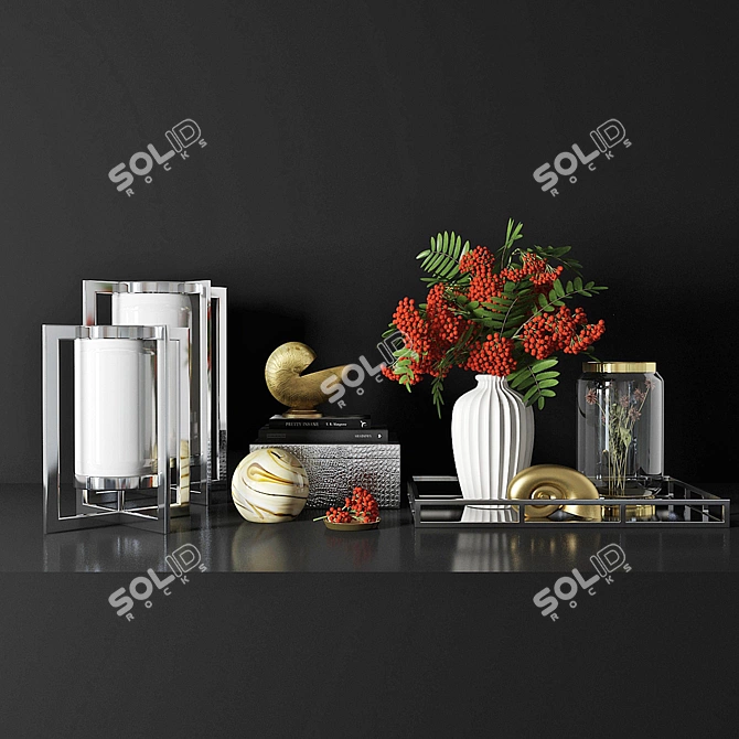 Elegant Ornamental Set 3D model image 1