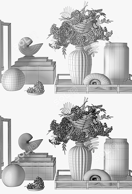 Elegant Ornamental Set 3D model image 3