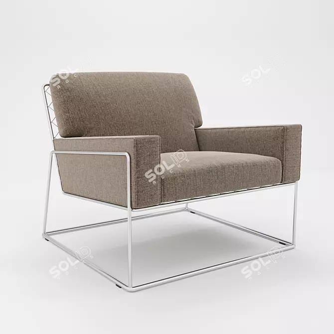 Elegant Charles Boucle Chair 3D model image 1