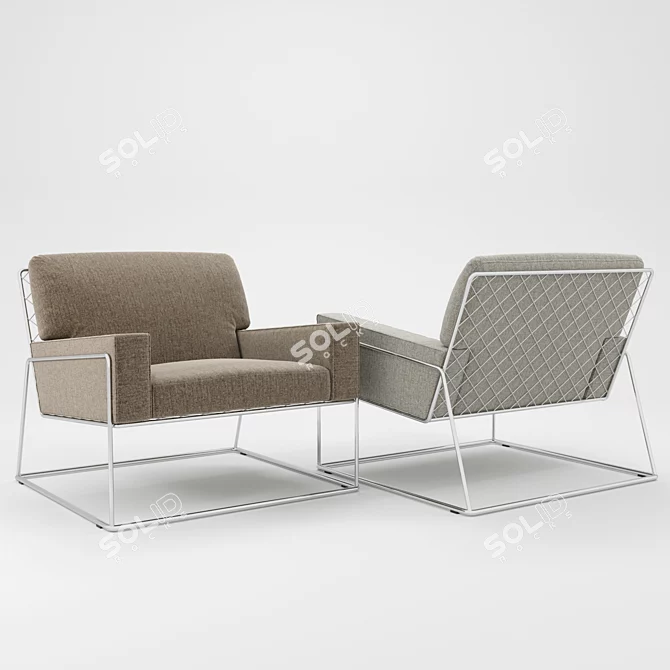 Elegant Charles Boucle Chair 3D model image 2