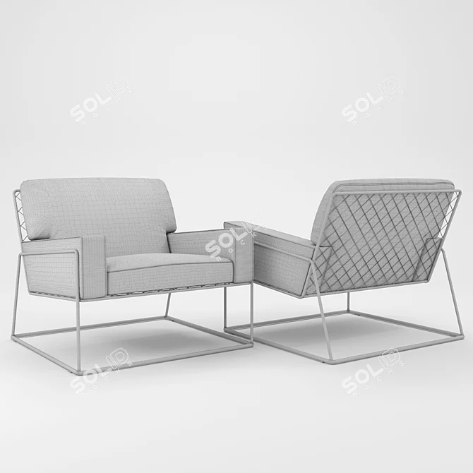 Elegant Charles Boucle Chair 3D model image 3