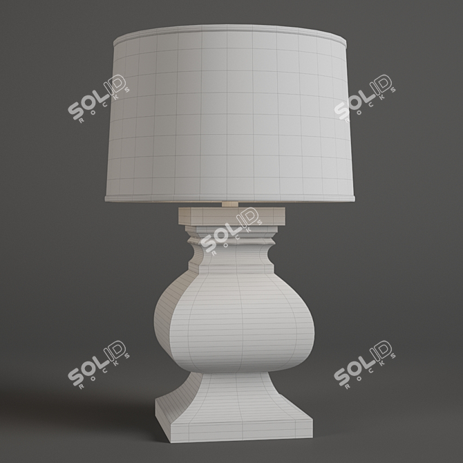 Title: Curved Wood Table Lamp 3D model image 2