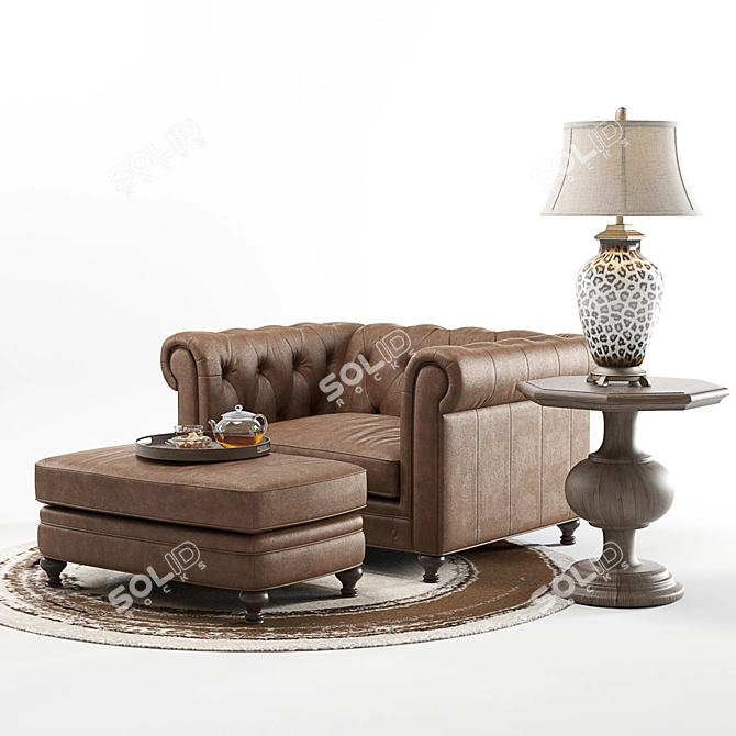 Stunning Hooker Alexa Armchair Set 3D model image 3