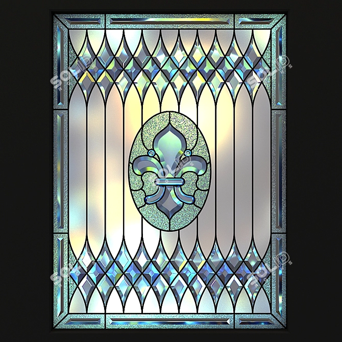 Royal Lily Stained Glass Set 3D model image 1