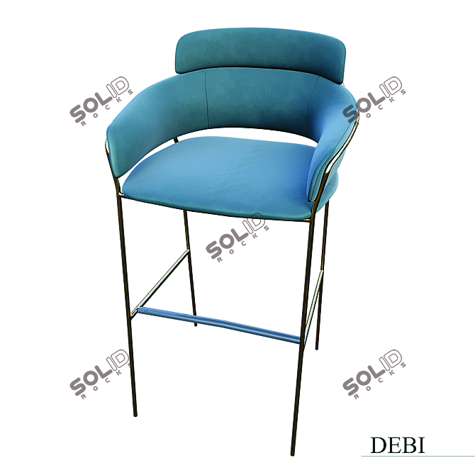 Debi Strike-SG-4: Stylish Upholstered Barstool with Armrests 3D model image 1