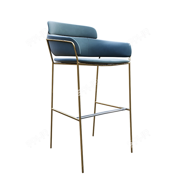 Debi Strike-SG-4: Stylish Upholstered Barstool with Armrests 3D model image 2