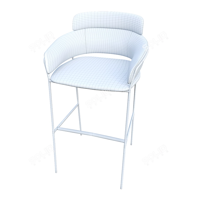 Debi Strike-SG-4: Stylish Upholstered Barstool with Armrests 3D model image 3