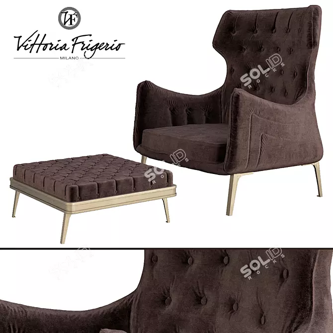 Luxury Comfort: Piola Bergere Capitonne 3D model image 1