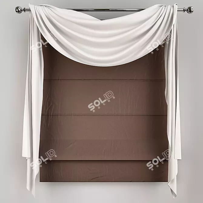 Elegant Roman Curtain 3D model image 1