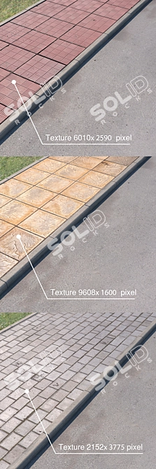 Title: Variety Paving Set with High-resolution Textures 3D model image 2