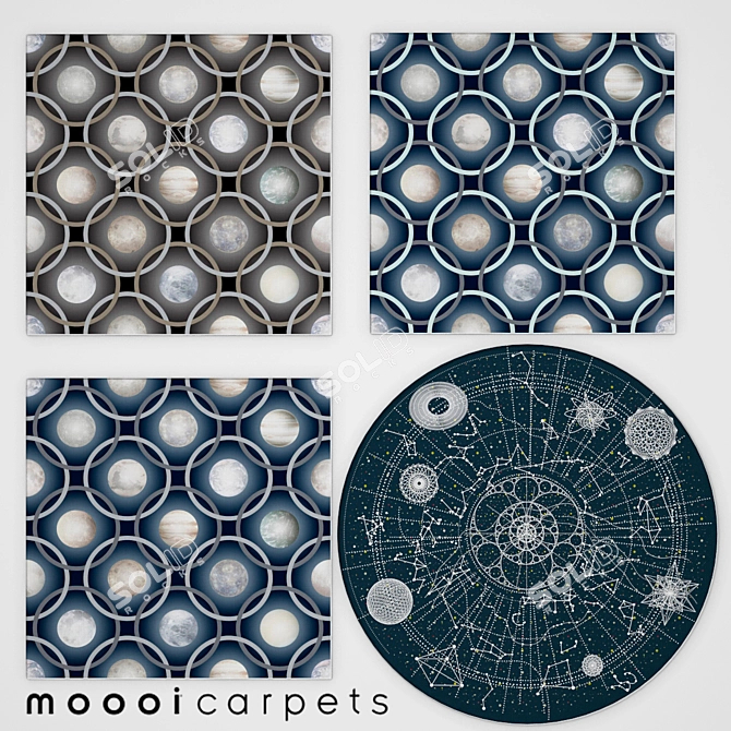 Stylish Moooi Carpets: Celestial and Planetas 3D model image 1