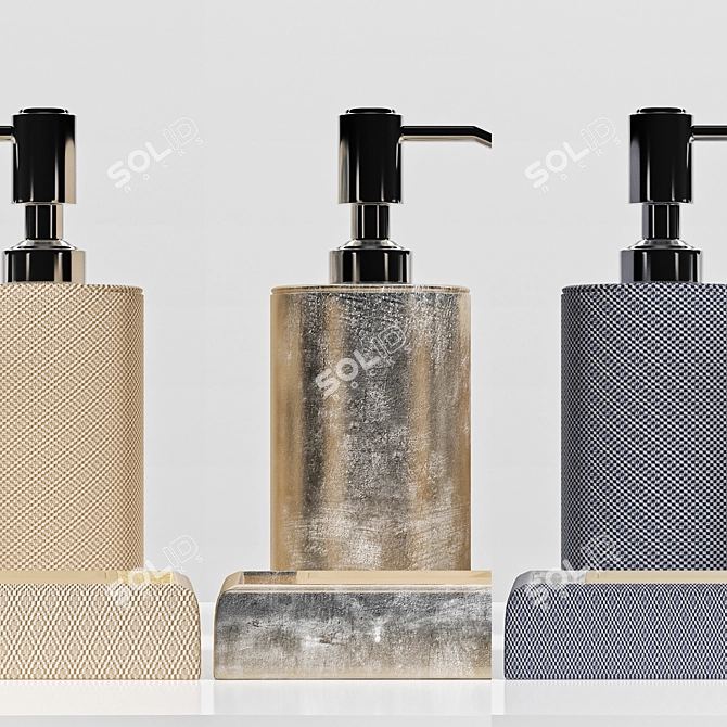 Title: Industrial Mesh Bathroom Set 3D model image 2