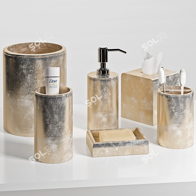 Title: Industrial Mesh Bathroom Set 3D model image 3