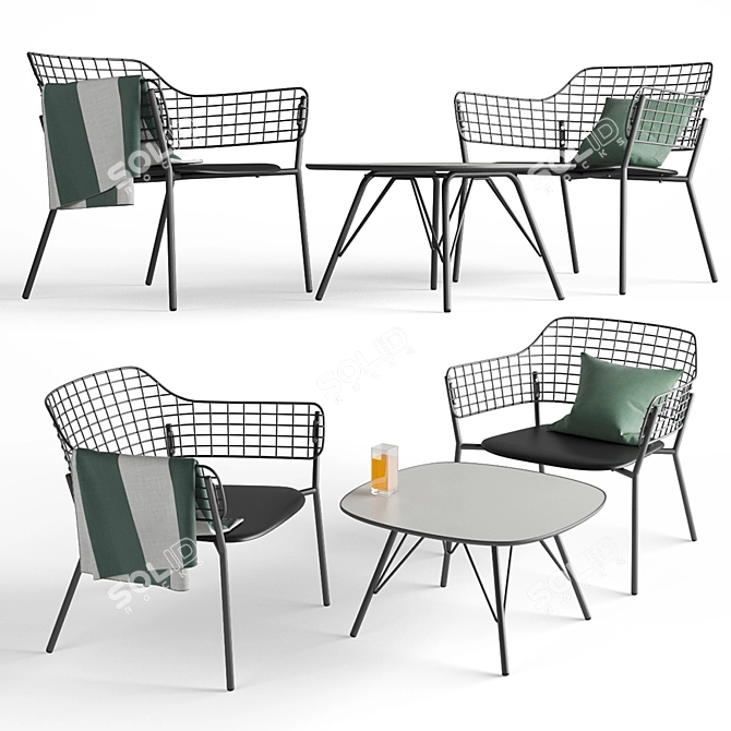 Emy Lyze Outdoor Furniture Set 3D model image 1