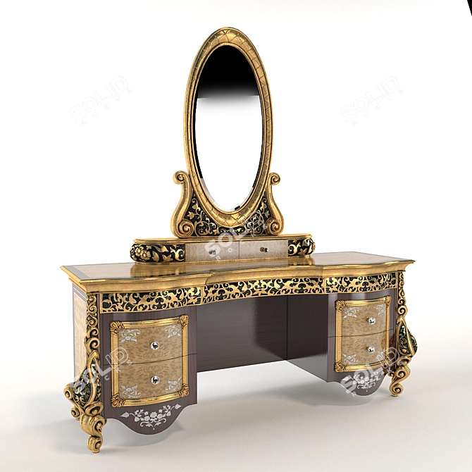 Elegant Royal Palace Dressing Table 3D model image 1