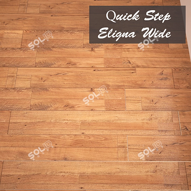 Premium Wide Oak Laminate Flooring 3D model image 1