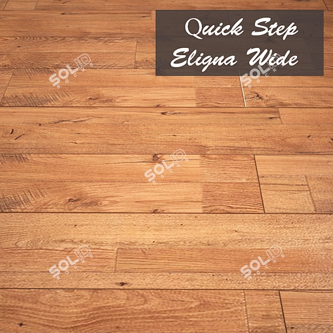 Premium Wide Oak Laminate Flooring 3D model image 2