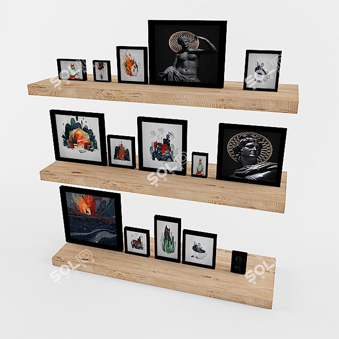 Artful Shelves: Elevate Your Space 3D model image 1