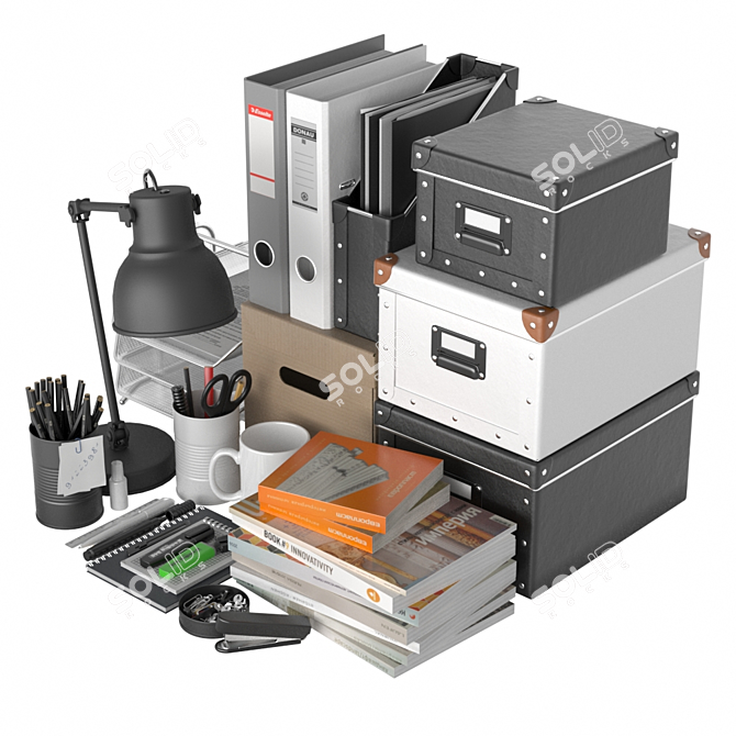 Creative Office Essentials Set 3D model image 1