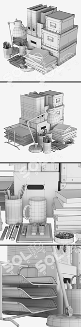 Creative Office Essentials Set 3D model image 3