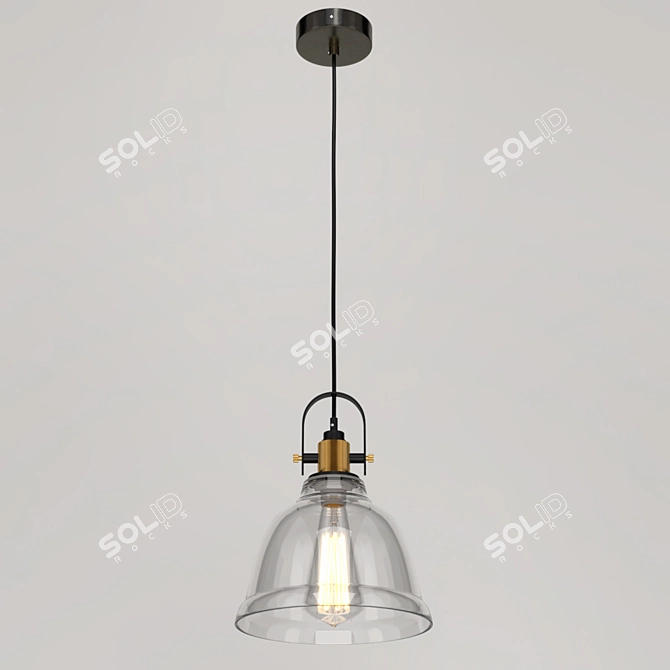 Modern European Suspension Light 3D model image 1