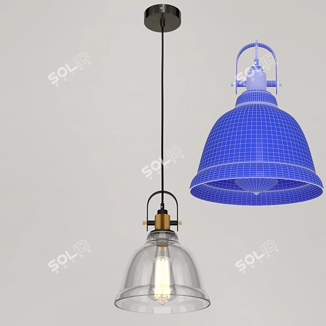 Modern European Suspension Light 3D model image 3