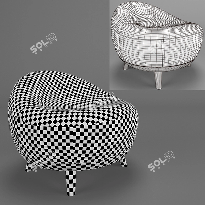 Luxury Leather Chair: Maui Soft 3D model image 2