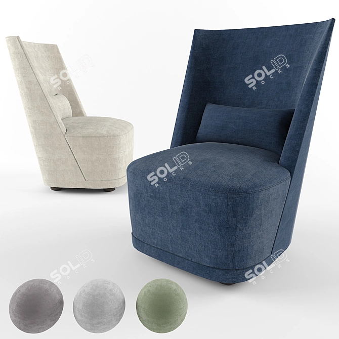 Italian Armchair: Alberta Salotti VIVIEN 3D model image 1